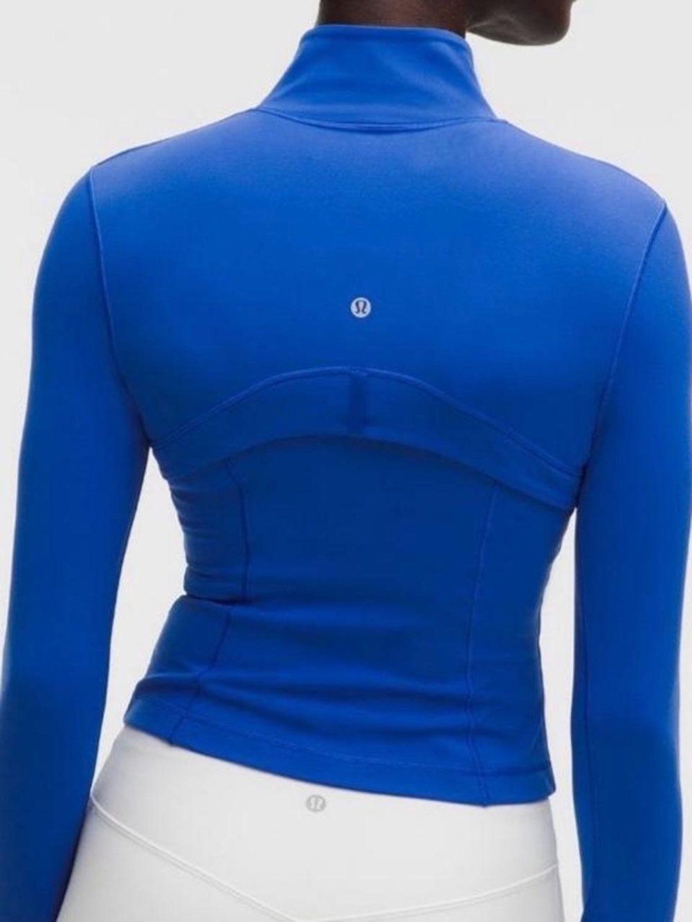 lululemon Define Cropped Jacket Nulu in Beach Ball Blue with Silver Zippers. - Picture 2 of 8